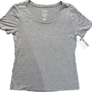 Women's Nine West Soft Spun Essential Tee Shirt Top Blouse Gray Fox Medium